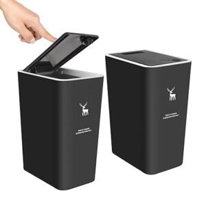 XPIY Trash Can with Lid, 2 Pack 4 Gallons