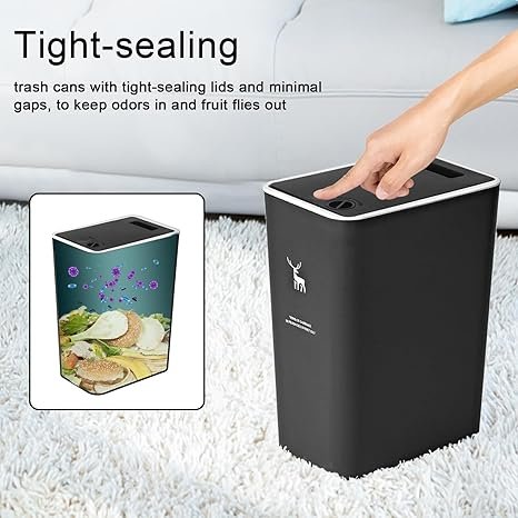 XPIY Trash Can with Lid, 2 Pack 4 Gallons - Image 2