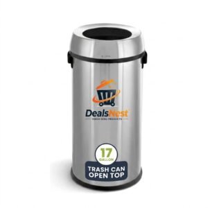 DealsNest 17 Gallon Stainless Steel Round Open Top Waste Receptacle