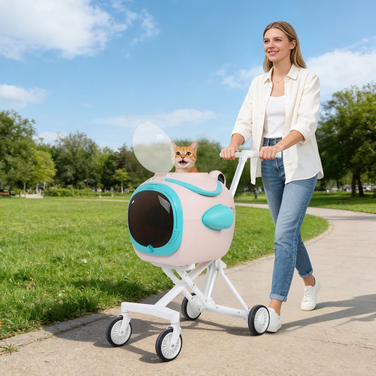 Coziwow 3-in-1 Detachable Space Capsule Pet Stroller Travel Carrier Dog & Cat - Image 2