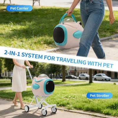 Coziwow 3-in-1 Detachable Space Capsule Pet Stroller Travel Carrier Dog & Cat - Image 5