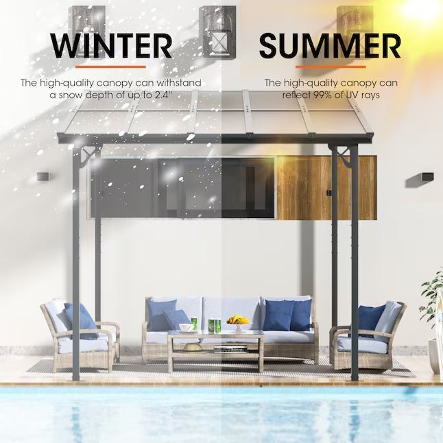 ergola 10-ft W x 10-ft L x 8-ft 2-in H Black Metal Freestanding Pergola - Image 2