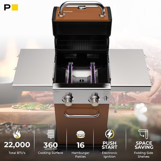 Copper 2 -Burner Liquid Propane Gas Grill - Image 3