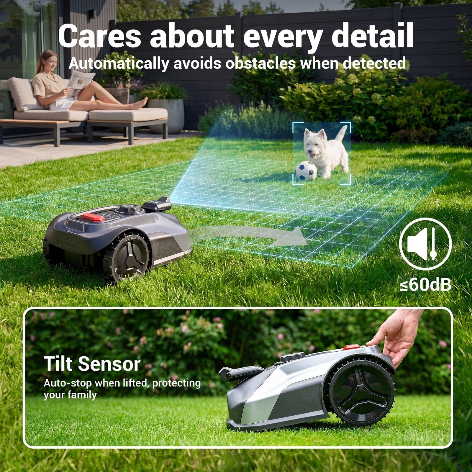 20V Robotic Lawn Mower for 1/4 Acre with WiFi, App Control - Image 4