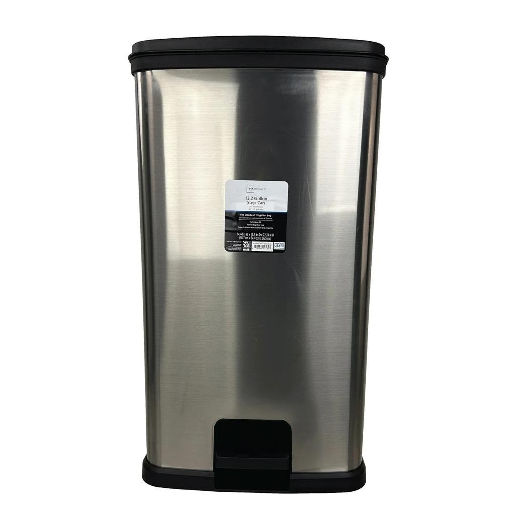 Mainstays 13.2 Gallon Plastic Step Trash Can with Lid