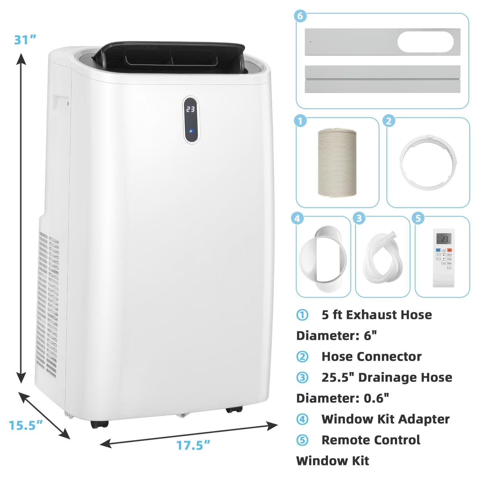 14,000 BTU 4-in-1 Portable AC with Heat & WiFi - Image 3