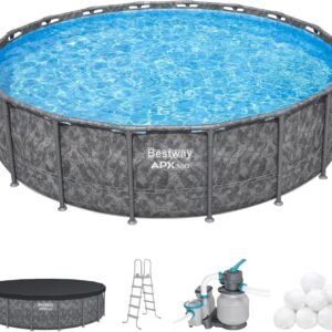 Bestway APX 365 18’x52-Inch Round Above Ground Swimming Pool Set with Pump & Ladder