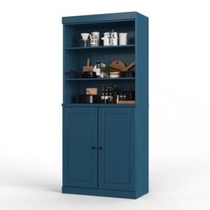 32-in W Solid Wood Tall Open Raised Panel Modular Kitchen Pantry Cabinet