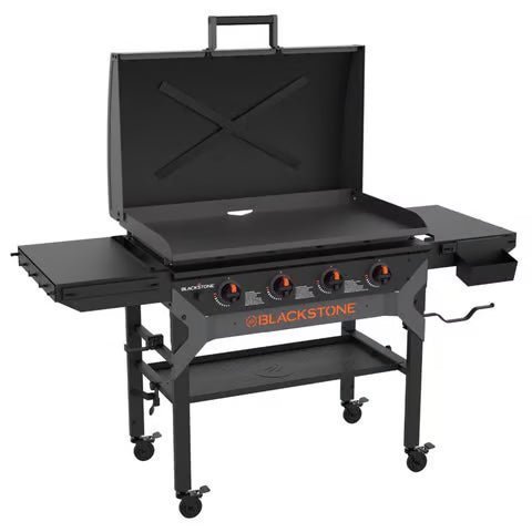 Forged 4 Burner Liquid Propane Outdoor Griddle with Hood Black - Image 10