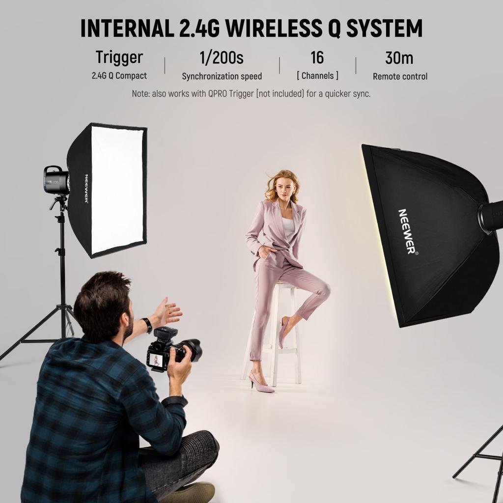 NEEWER 2 Pack S102-400W PRO Studio Monolight Flash Kit - Image 2