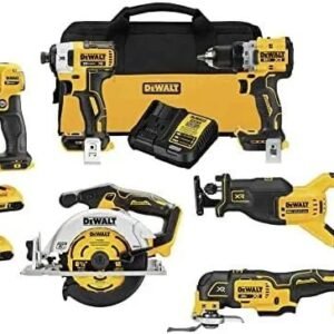 DEWALT 20V MAX* XR Cordless Combo Kit (6-Tool) with (2) Ah Batteries and Charger – (DCK648D2)