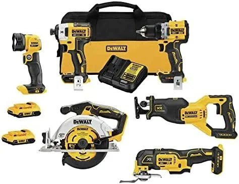 DEWALT 20V MAX* XR Cordless Combo Kit (6-Tool) with (2) Ah Batteries and Charger – (DCK648D2)