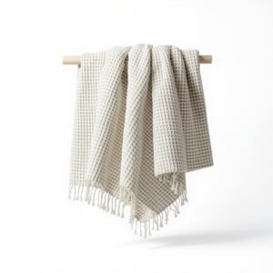 Urban Nestif Cotton Waffle Throw Blanket – Durable Minimalist Design, Neutral Colors, Multiple Sizes