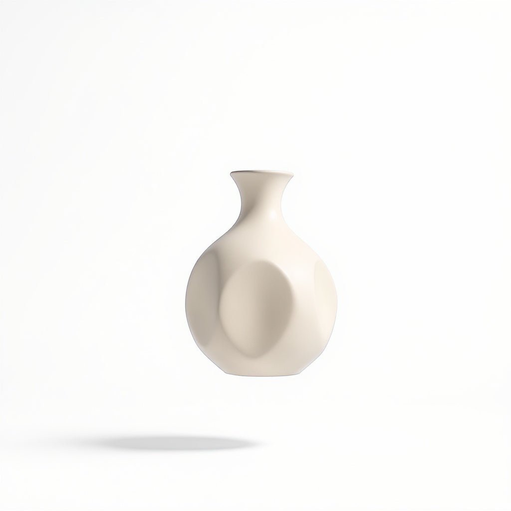 Urban Nestif Ceramic Sculptural Bud Vase – Handcrafted Minimalist Design, Beige, 6 Inches - Image 2