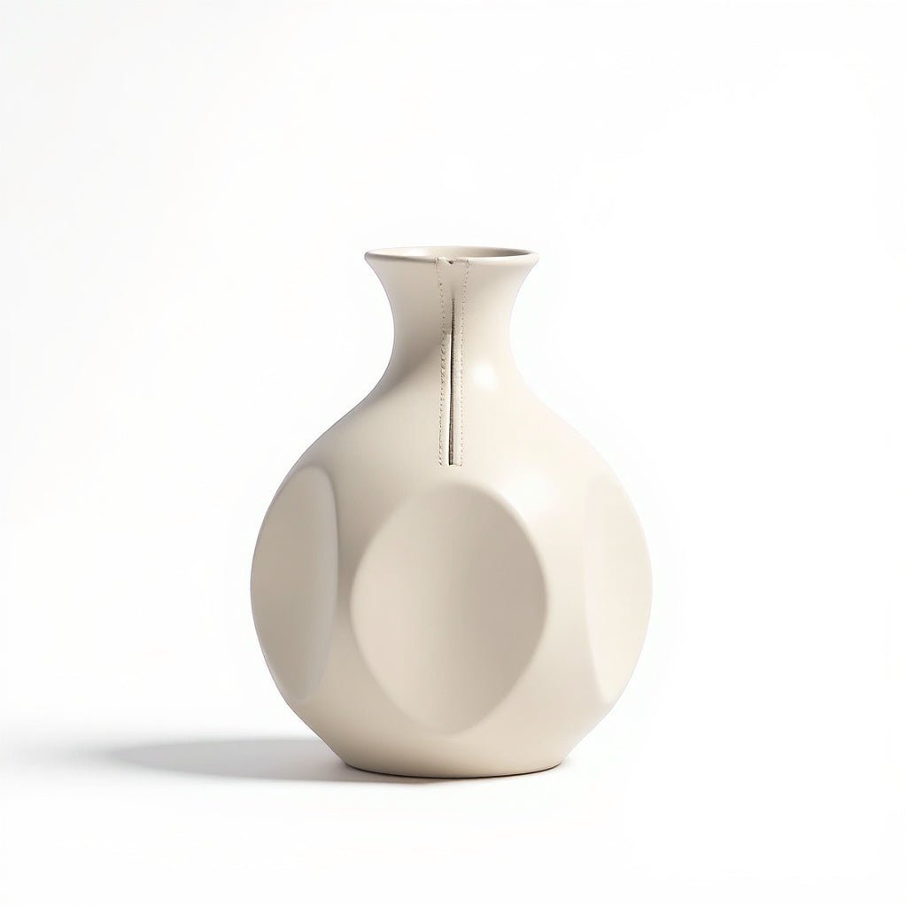 Urban Nestif Ceramic Sculptural Bud Vase – Handcrafted Minimalist Design, Beige, 6 Inches - Image 4