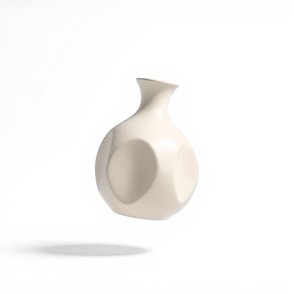 Urban Nestif Ceramic Sculptural Bud Vase – Handcrafted Minimalist Design, Beige, 6 Inches - Image 3