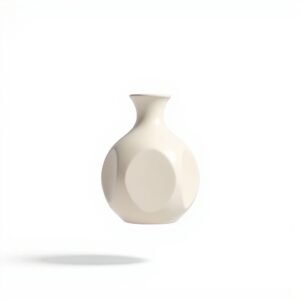 Urban Nestif Ceramic Sculptural Bud Vase – Handcrafted Minimalist Design, Beige, 6 Inches