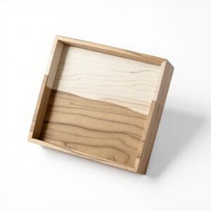 Urban Nestif Solid Wood Decorative Tray – Minimalist Design, Natural Finish, 12x8 Inches