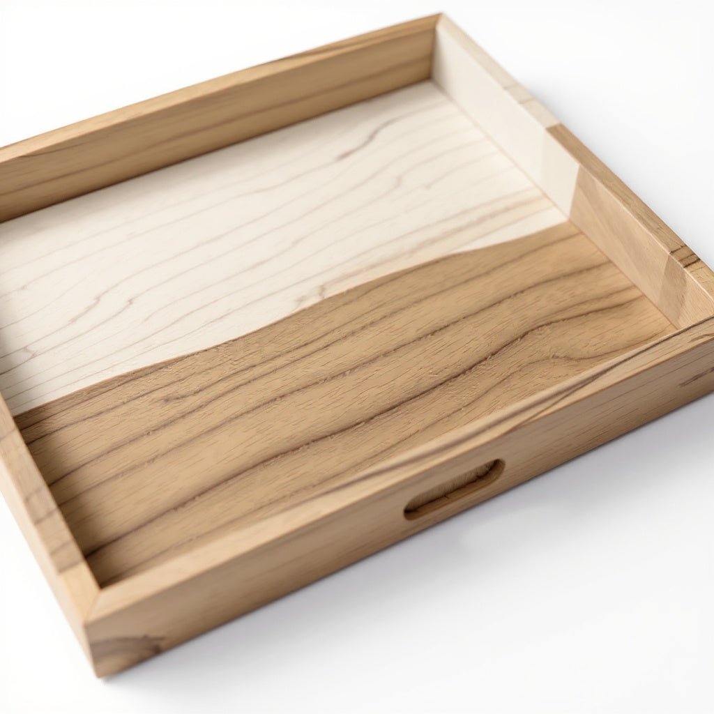 Urban Nestif Solid Wood Decorative Tray – Minimalist Design, Natural Finish, 12x8 Inches - Image 4