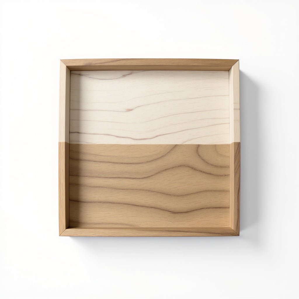 Urban Nestif Solid Wood Decorative Tray – Minimalist Design, Natural Finish, 12x8 Inches - Image 2