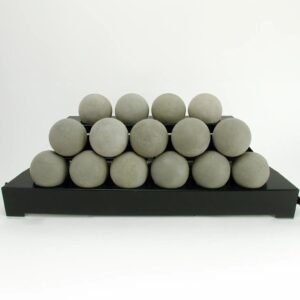 Real Fyre Gray Stone Ventless Fireball Set - Natural Gas - 18" - On/Off Remote with Standing Pilot