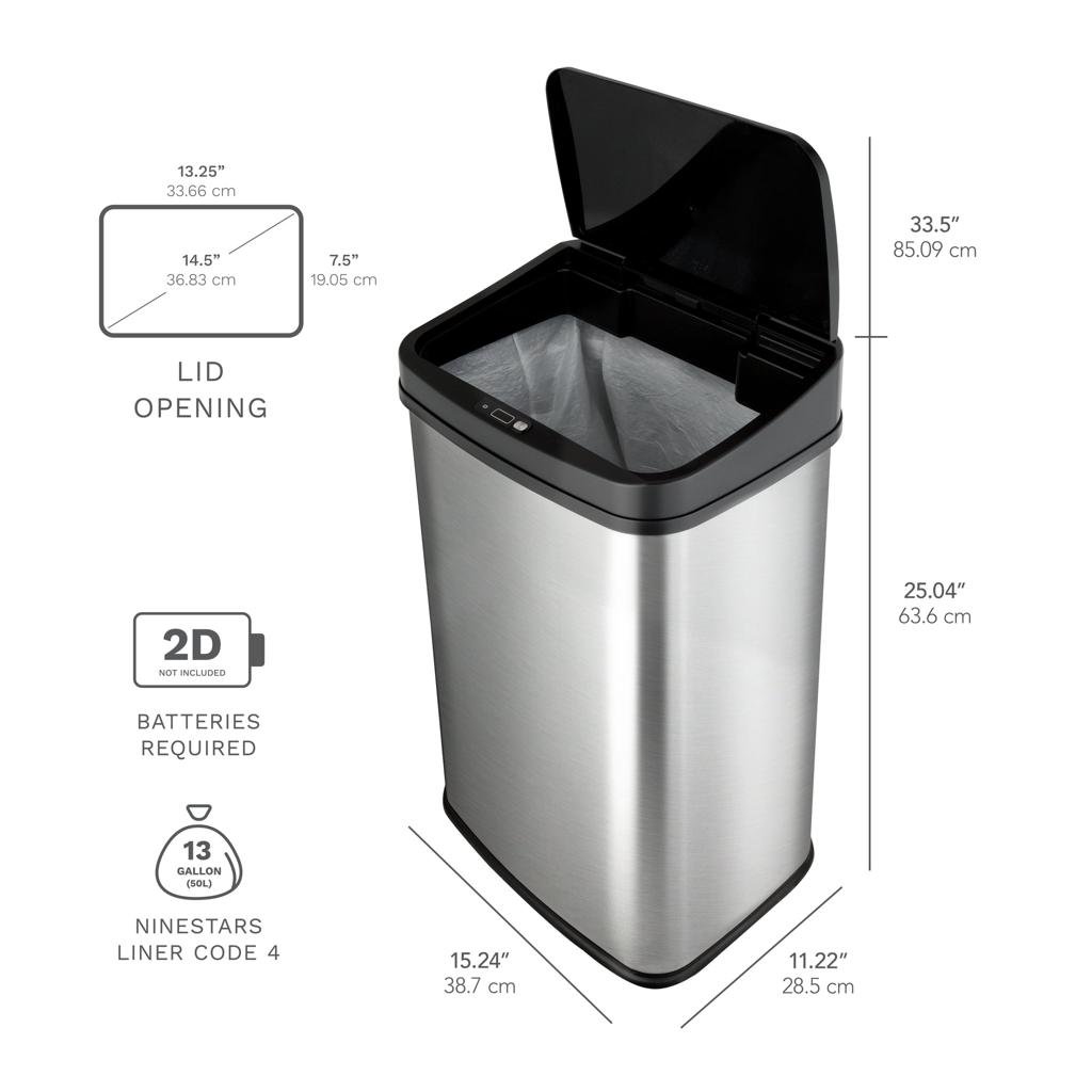 Nine Stars NINESTARS Motion Sensor Trash Can - Image 2
