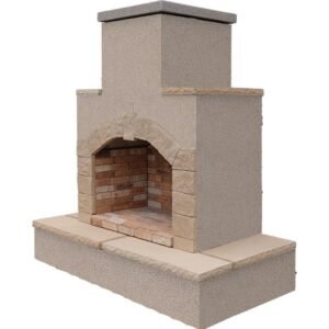 Cal Flame 78 in. Tile and Stucco Propane Gas Outdoor Fireplace