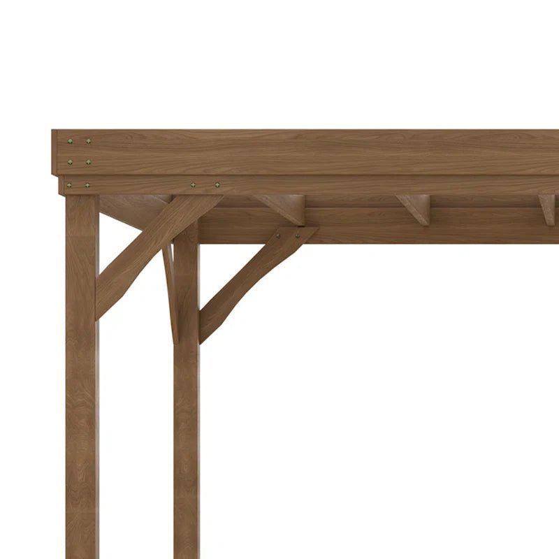 10' x 12' Outdoor Pergola, Wood Gazebo Grape Trellis with Concrete Anchors for Climbing Plant Support at Garden, Patio, Backyard, Deck, Brown - Image 3