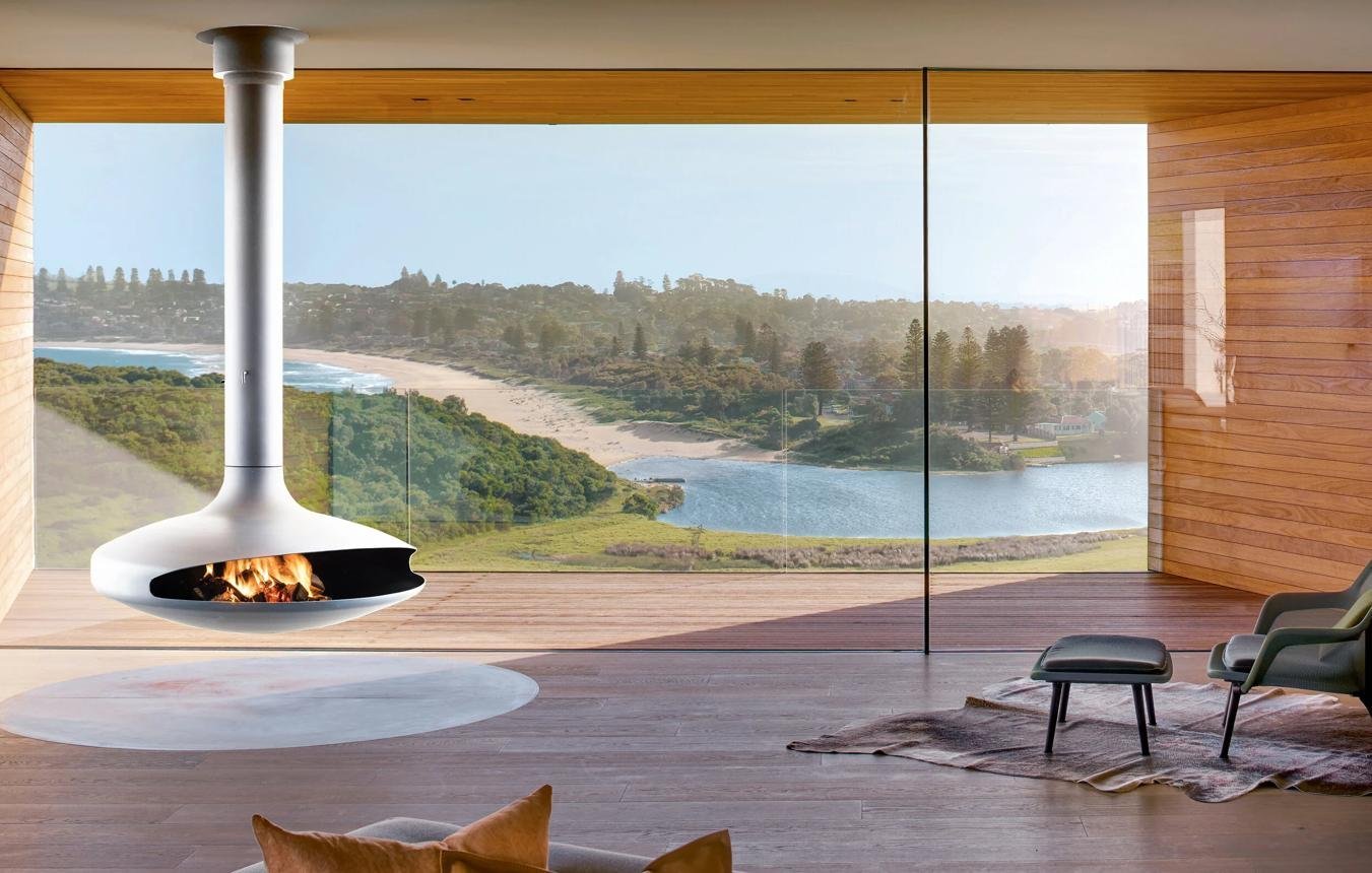 "Float" Modern MCM Floating fireplace - Image 3