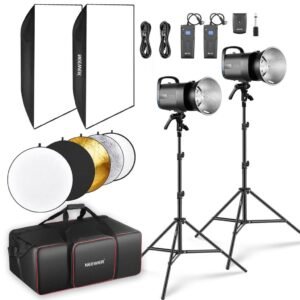 NEEWER 2 Pack S101-400W PRO 800Ws Studio Monolight Flash Light Kit