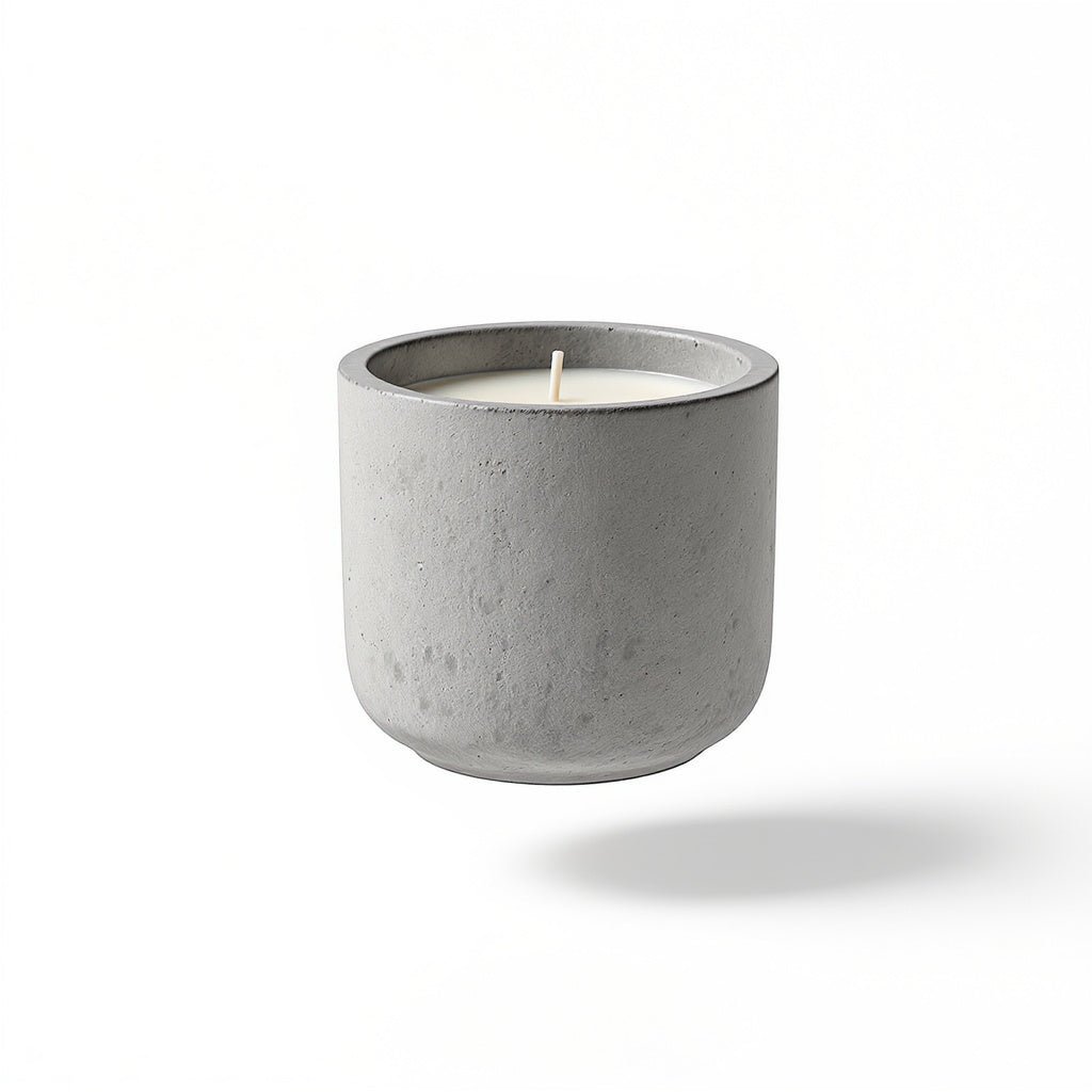 Urban Nestif Soy Wax Candle Minimalist Concrete Vessel – Even Burn, Gray
