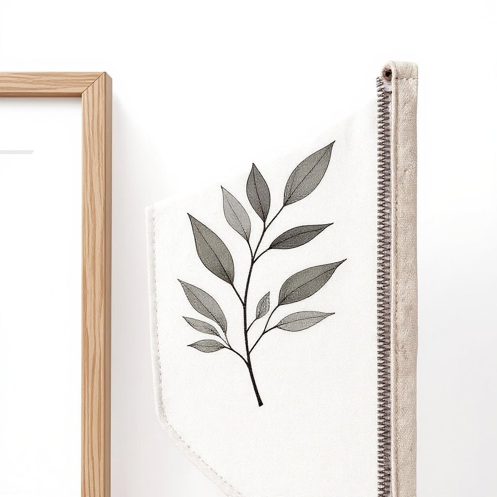 Urban Nestif Wood Frame Minimalist Botanical Print Set – Modern Home Decor, Natural Tones, 3-Piece - Image 4