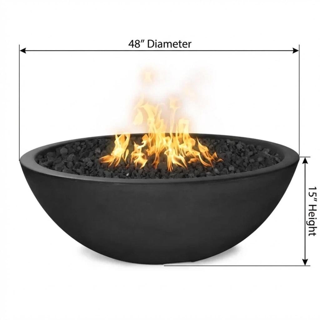 48" CIRCUM solid concrete fire bowl - Image 3