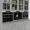Gray Painted Wood 61.2 in. W Food Pantry Cabinet With Drawers and Adjustable Shelves, Glass Doors, Hutch - Image 2