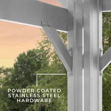 14x10 hawthorne traditional steel pergola with sail shade soft canopy - Image 2