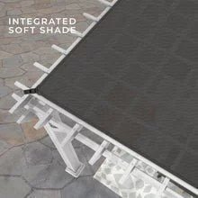 14x12 hawthorne traditional steel pergola with sail shade soft canopy - Image 3
