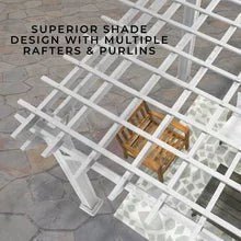 14x12 hawthorne traditional steel pergola with sail shade soft canopy - Image 4