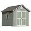 Installed Meridian 8 ft. x 10 ft. Wood Storage Shed with Driftwood Shingles - Image 2