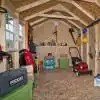 Installed Meridian 8 ft. x 10 ft. Wood Storage Shed with Driftwood Shingles - Image 3