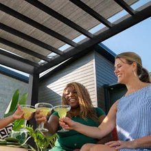 16x12 trenton modern steel pergola with sail shade soft canopy - Image 11