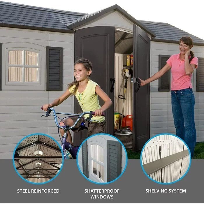 Side Entry 15 ft. W x 8 ft. D Plastic Storage Shed - Image 2