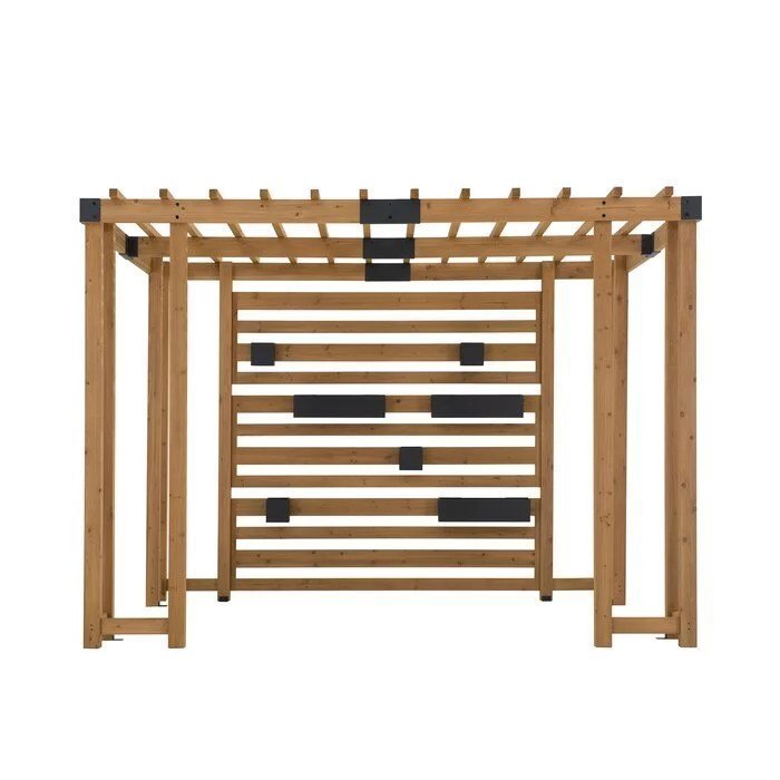 SummerCove 10.5 ft. x 10 ft. Cedar Wood Pergola with Adjustable Hanging Planters - Image 2