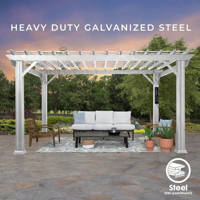 Outdoor Living 16 ft. x 12 ft. Steel Traditional Pergola - Image 5