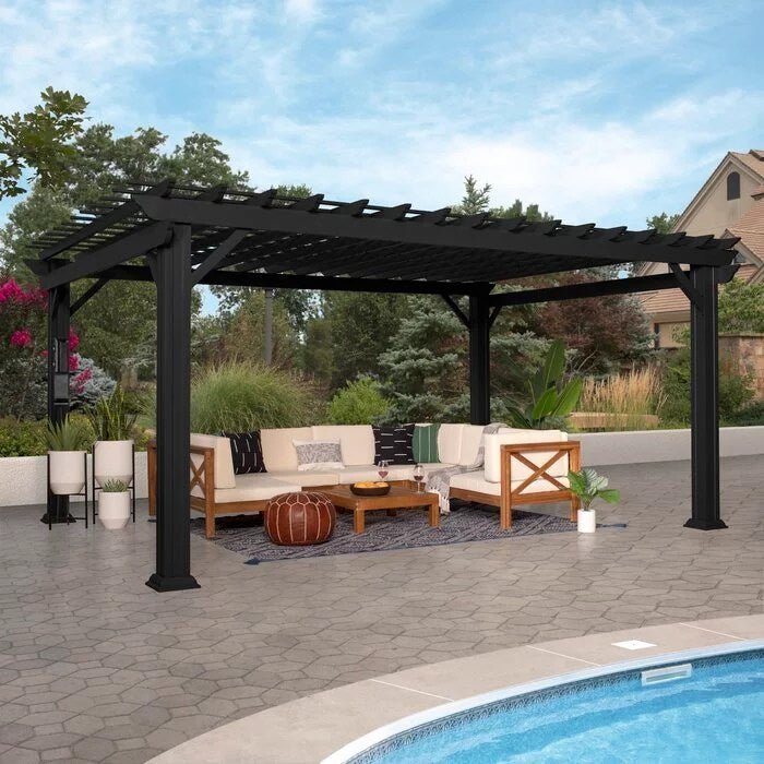 Outdoor Living 16 ft. x 12 ft. Steel Traditional Pergola - Image 11