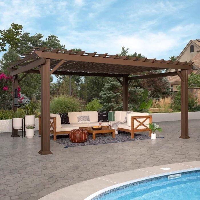Outdoor Living 16 ft. x 12 ft. Steel Traditional Pergola - Image 13