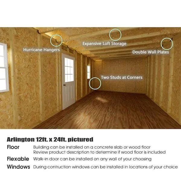 Best barns 12-ft x 20-ft Arlington with Floor Gable Engineered Storage Shed Installation Included - Image 6