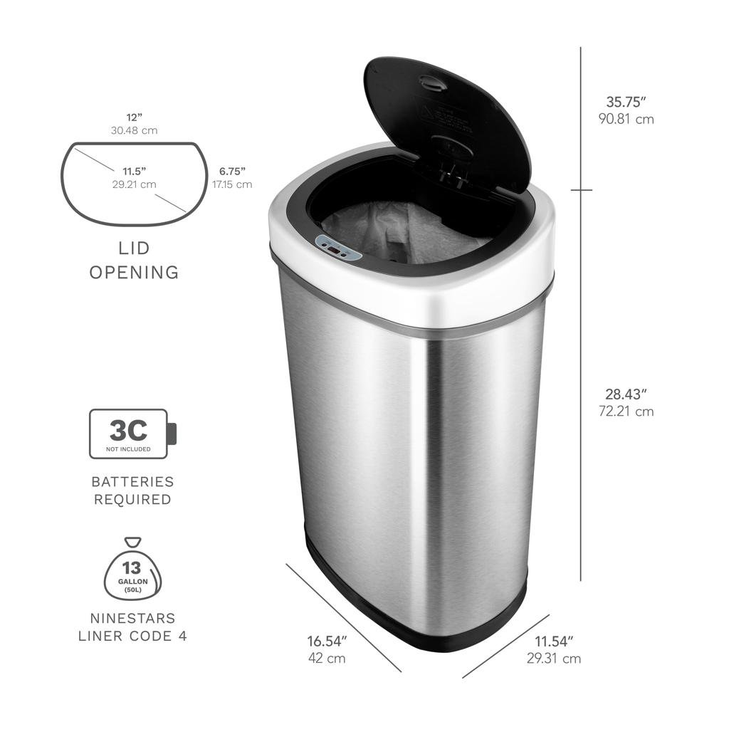 Nine Stars NINESTARS Motion Sensor Trash Can - Image 3