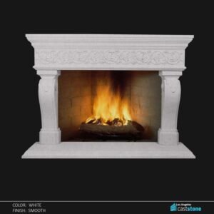 Los Angeles Cast Stone White Fireplace Surround 57''H x 90''W