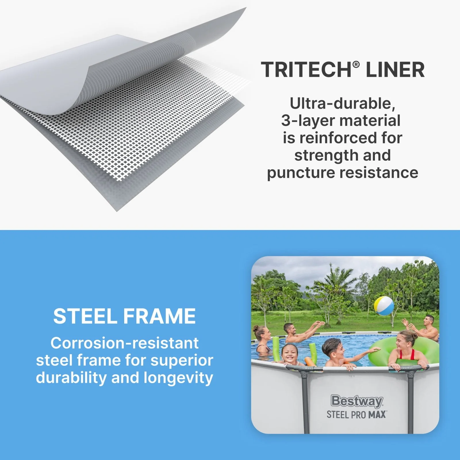 Bestway Steel Pro MAX 10 Foot x 30 Inch Round Metal Frame Above Ground Outdoor Backyard Swimming Pool Set with 330 GPH Filter Pumps - Image 3
