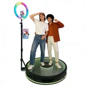 360 Photo Booth - Video Booth Platform Automatic Rotating Selfie Camera